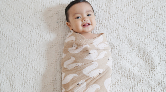 A swaddled baby.