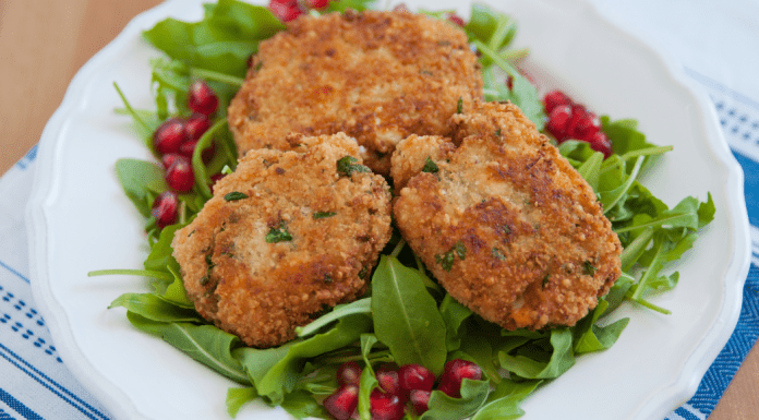 A plate of quinoa patties.