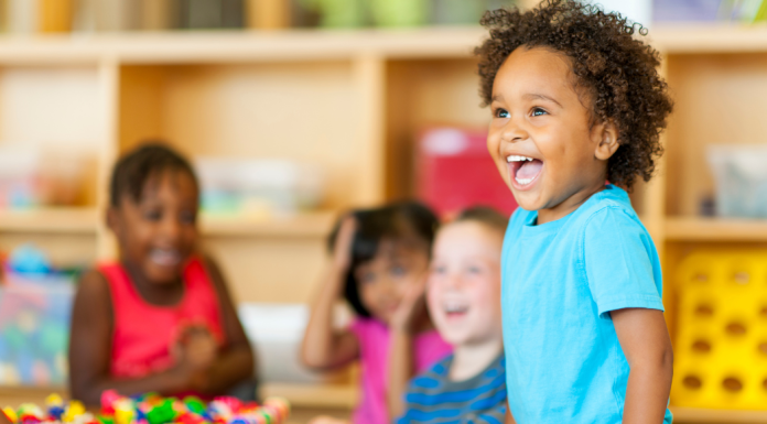 A boy in a preschool class.