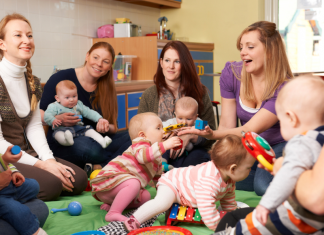Women and babies in a playgroup.