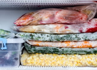 A freezer full of meals.