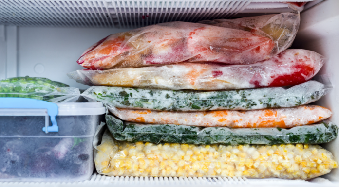 A freezer full of meals.