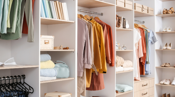 An organized closet.