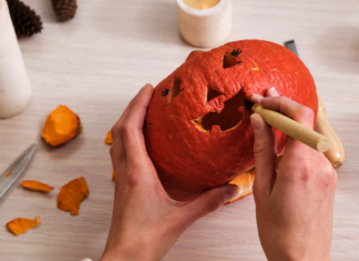 Fall Fun: Pumpkins! Carving a pumpkin.