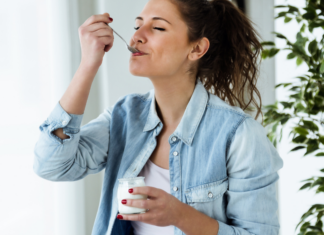 Merry and Mindful Munching for Moms (and Kids) A woman enjoying her food.