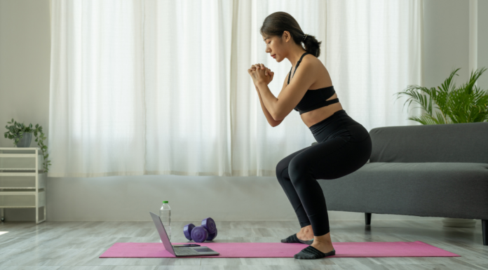 A woman sticking to her fitness goals.