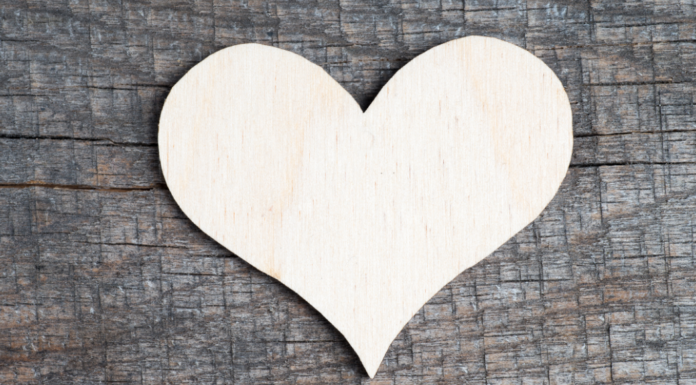 A paper heart for Valentine's Day.