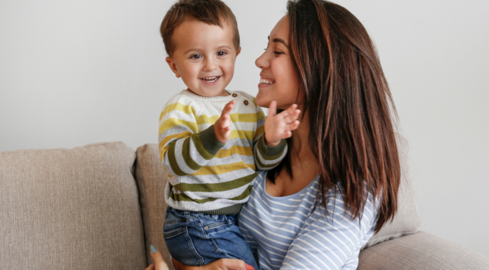 A mom with her son.
