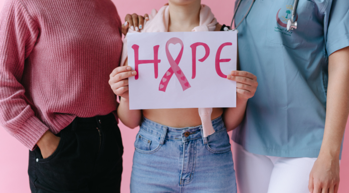 Women being concerned about breast cancer.