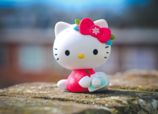 A Hello Kitty toy figurine.