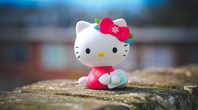 A Hello Kitty toy figurine.