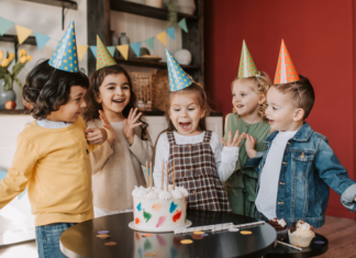 Kids at a birthday party.