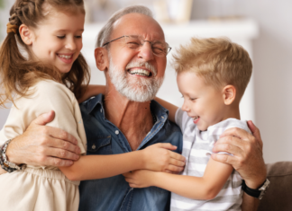 Grandfather Love A grandfather with his grandchildren.
