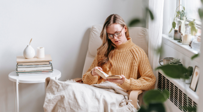 A woman taking a break.