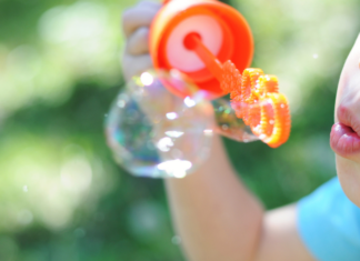Bubble Play Date Recap {Simple Summer Fun Play Date Series} Blowing bubbles