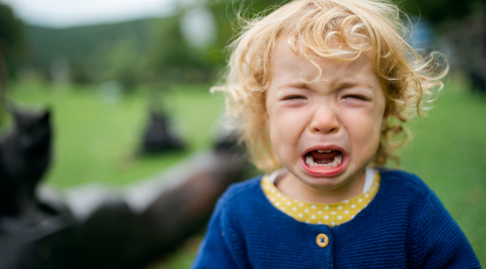 A kid crying.