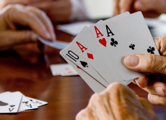 Playing card games.