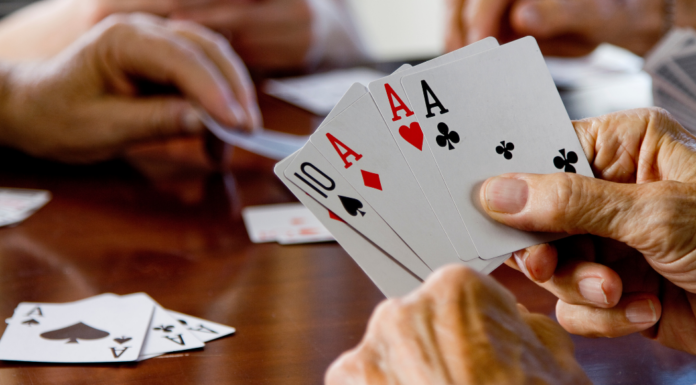 Playing card games.