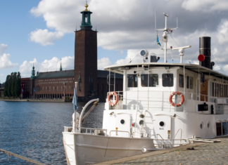 A local boat docked.