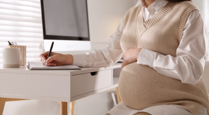 A pregnant working mom.
