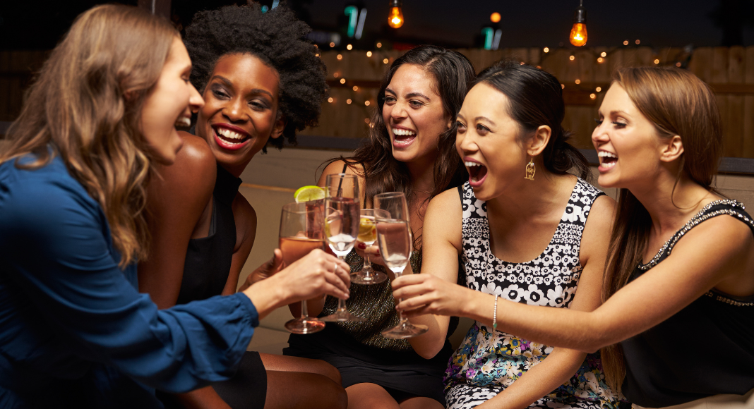 Moms together for a night out. 