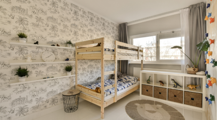 Bunk beds in a shared bedroom.