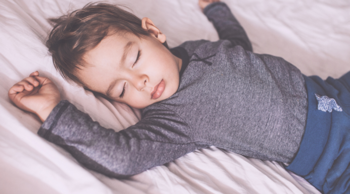 A toddler sleep talking.
