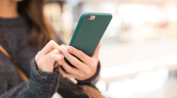 A green smartphone.