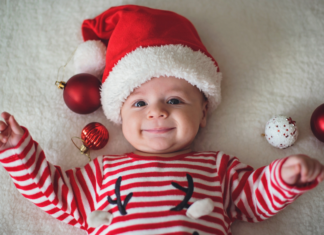 A baby's first Christmas.