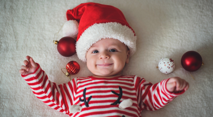A baby's first Christmas.