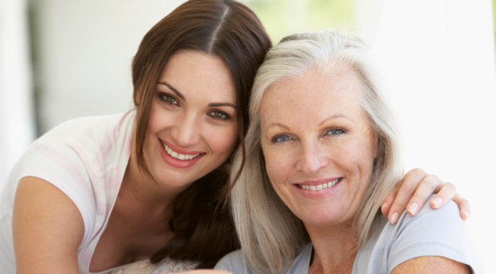A mother sharing teachable moments with her mom.