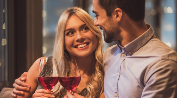A couple on a Valentine's day date.