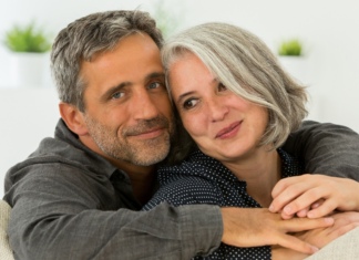 A couple growing old together.