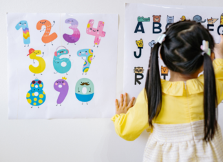 A preschooler learning.