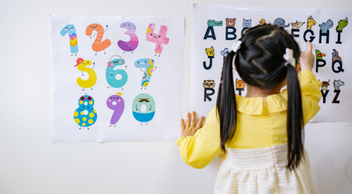 A preschooler learning.