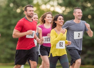 People running a 5K.