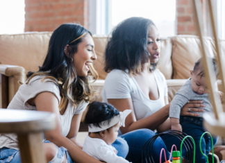 What Would The Babysitters Club Do? Women hanging out with their babies.