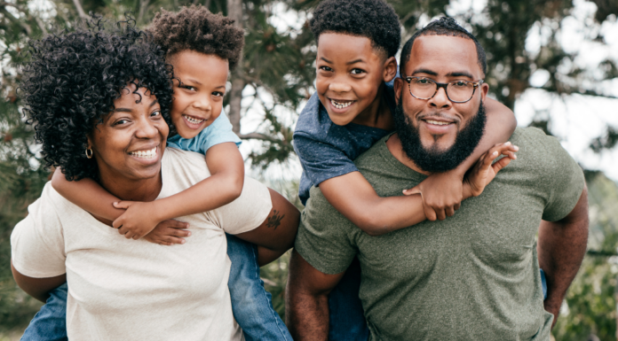 A family of four.
