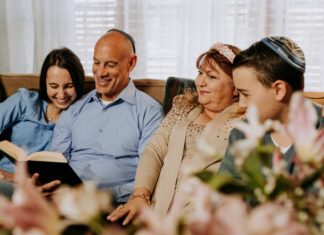 A family celebrating Passover.