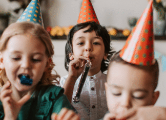 Kids at a birthday party.