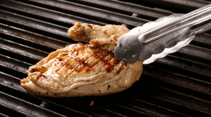 Grilling chicken.
