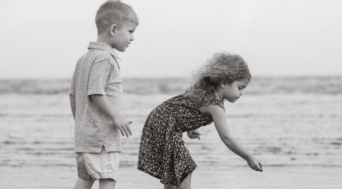 Twins on the beach.