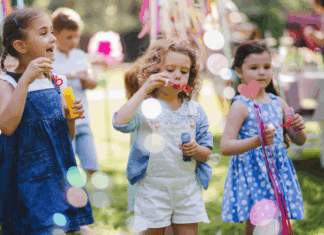 Kids at a birthday party.