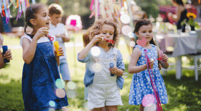 Kids at a birthday party.