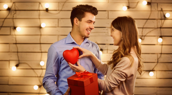 A couple on Valentine's Day.