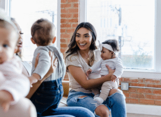 Moms in a play group.