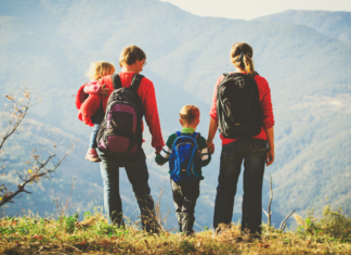 Family Friendly Hikes in Fairfield County A family on a hike.