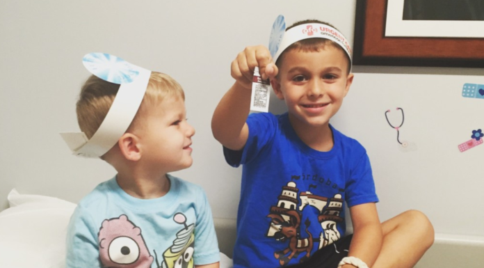 Two boys at AFC Urgent Care.