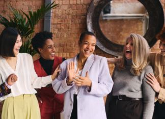 Women in a group.