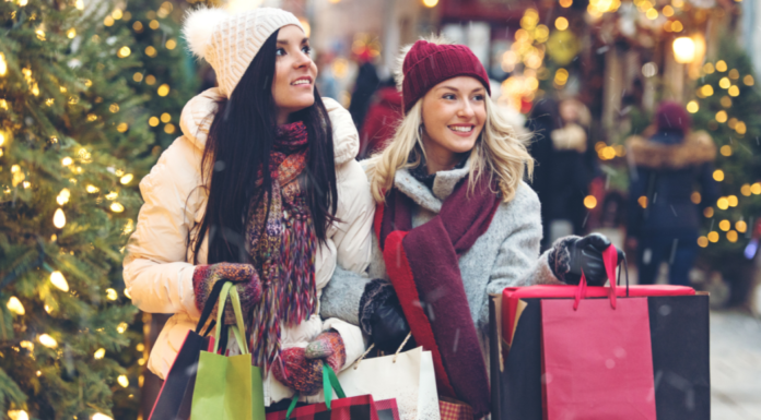 Women holiday shopping.